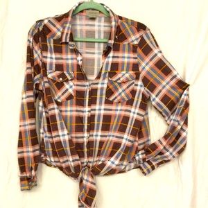 Plaid button down shirt